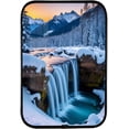 thumbnail image 1 of 12x8 Inches Framed Winter Snow Mountain Stream Wall Art Decor with Black Frame and Nature Wilderness Modern Artwork for Kitchen,Crystal Porcelain Painting Wall Decor, 1 of 8