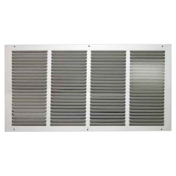 12x8 Soft White Return Air Grille (Stamped from Cold Roll Steel) - Shoemaker 1050