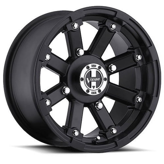12x8 Vision 393 Lockout Matte Black UTV Wheel 4x110 (-10.2mm)