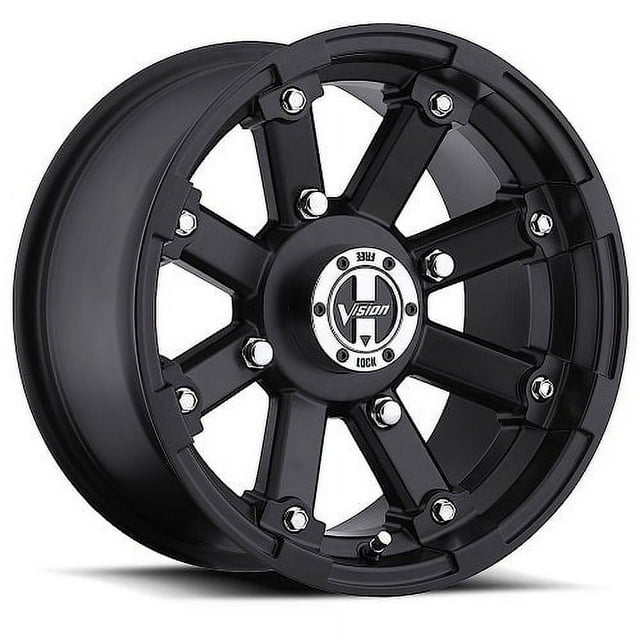 12x8 Vision 393 Lockout Matte Black UTV Wheel 4x137 (-10.2mm)