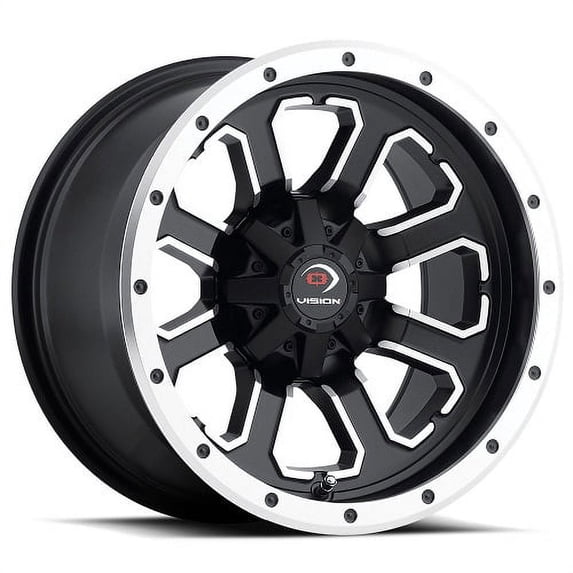 Vision Commander 12x8 4x136 -10.2et Matte Black Machined Face Wheel
