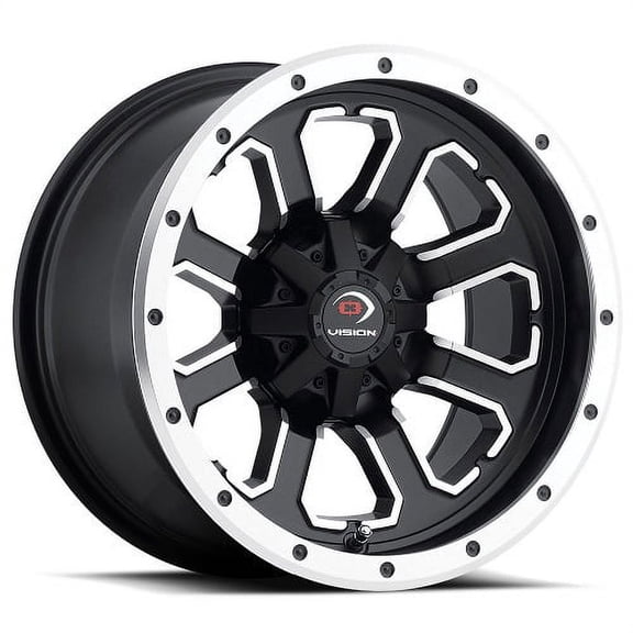 Vision Commander 12x8 4x101.6 -10.2et Matte Black Machined Face Wheel