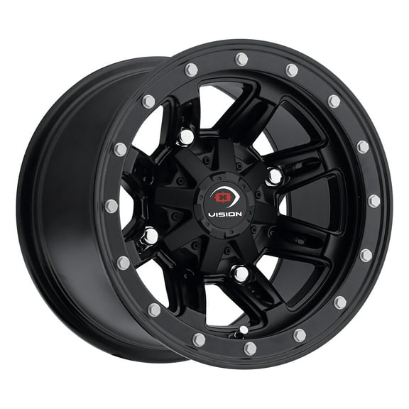 12x8 Vision 550 Five-Fifty Matte Black UTV Wheel 4x137 (-10.2mm)