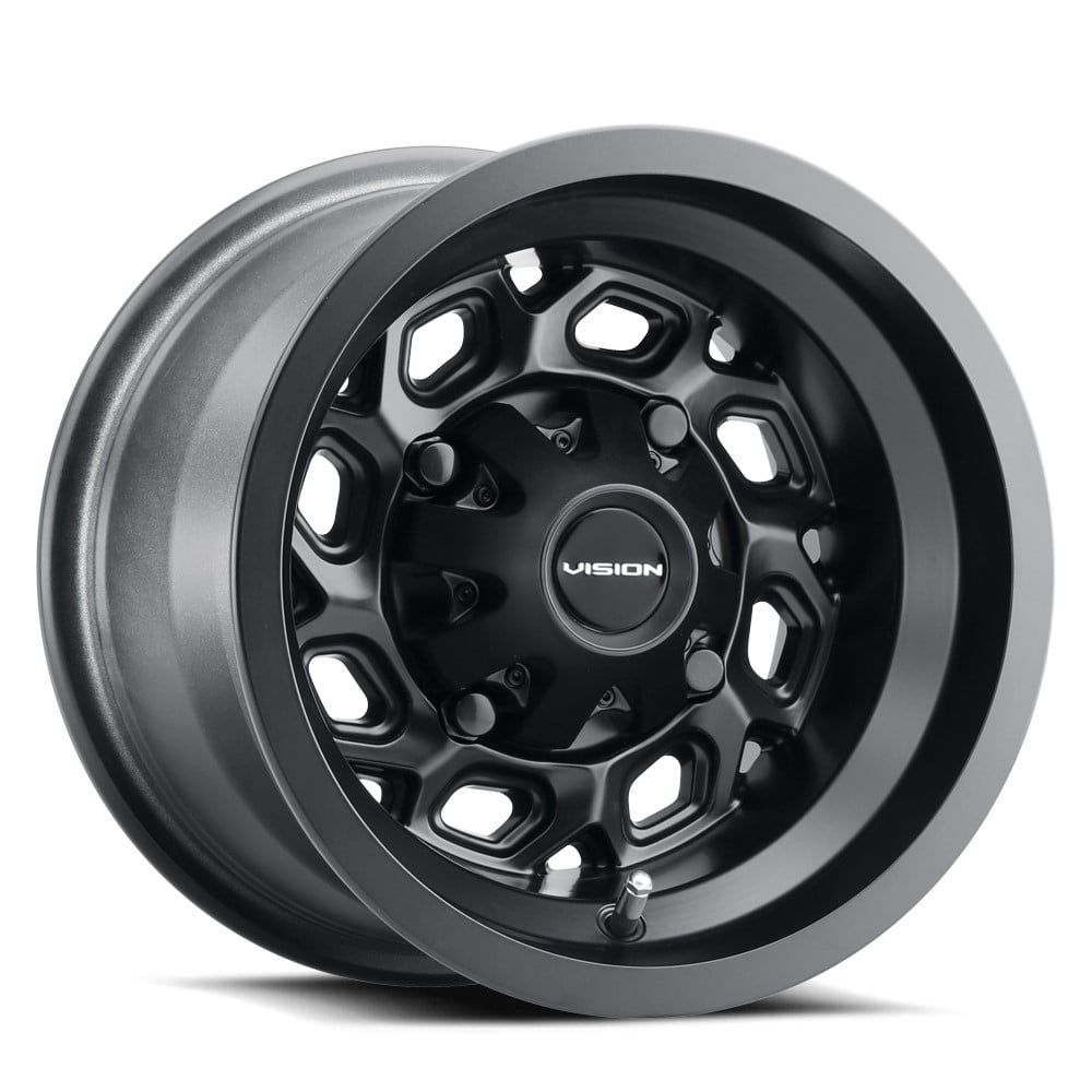 12x8 Vision ATV/UTV 361 Spyder UTV Matte Black Wheel 4x137 (-10.2mm ...