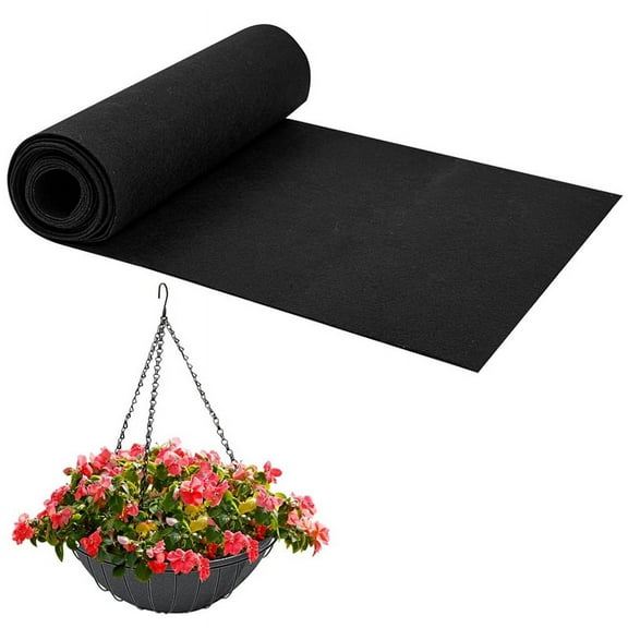 12x80 Inch Fabric Planter Liner Roll Non Woven Plant Felt Liner Roll Black Liners Roll Alternative Coconut Liner