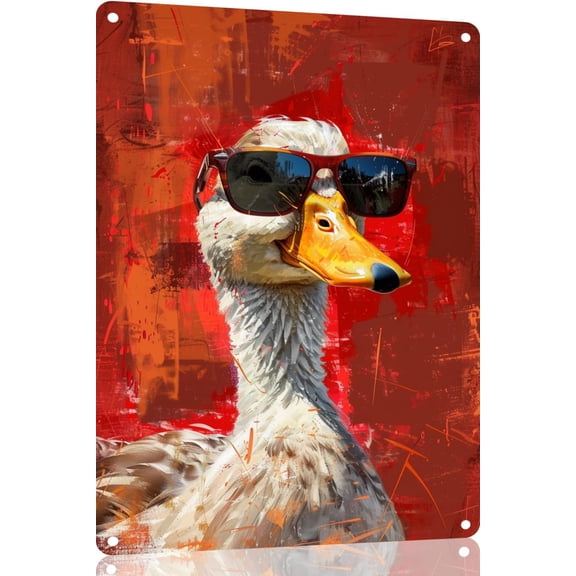 12x8IN Retro Duck Metal Aluminum Sign Vintage Farmhouse Wall Decor For Home, Kitchen, Bathroom, Bar Wildlife Artwork For Animal Lovers(5450)