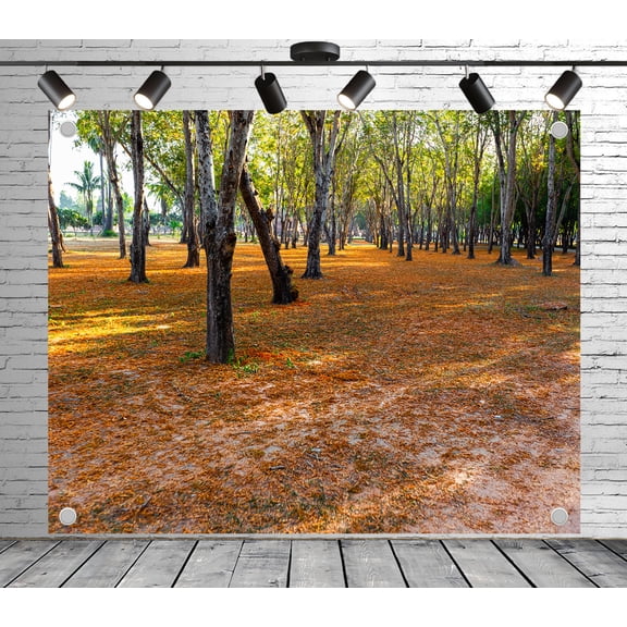 12x8ft Autumn Fallen Leaves Forest Backdrop Photoshoot Photo Backdrop Nature Scenery Background for Theme Party Wedding Birthday Baby Shower Decoration Banner Photo Booth Studio Props