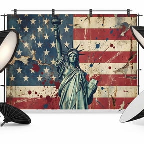 12x8ft Photo Backdrop, American Flag Soft Polyester Backdrop Curtains Photography Backdrops, Modern Abstract Art Freedom USA Flag Brushed Background for Photoshoots Studio Video Portrait Parties