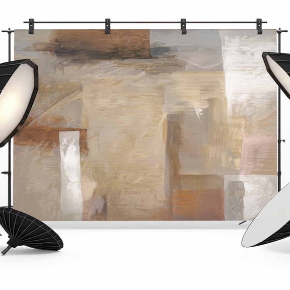 12x8ft Photo Backdrop, Brown Soft Polyester Backdrop Curtains Photography Backdrops, Abstract Paint Texture Retro Smudge Graffiti Art Brushed Background for Photoshoots Studio Video Portrait Parties