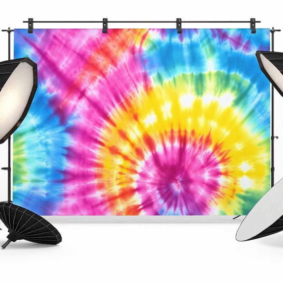 12x8ft Photo Backdrop, Colorful Boho Soft Polyester Backdrop Curtains Photography Backdrops, Pink Yellow Blue Green Tie Dye Abstract Art Brushed Background for Photoshoots Studio Portrait Parties