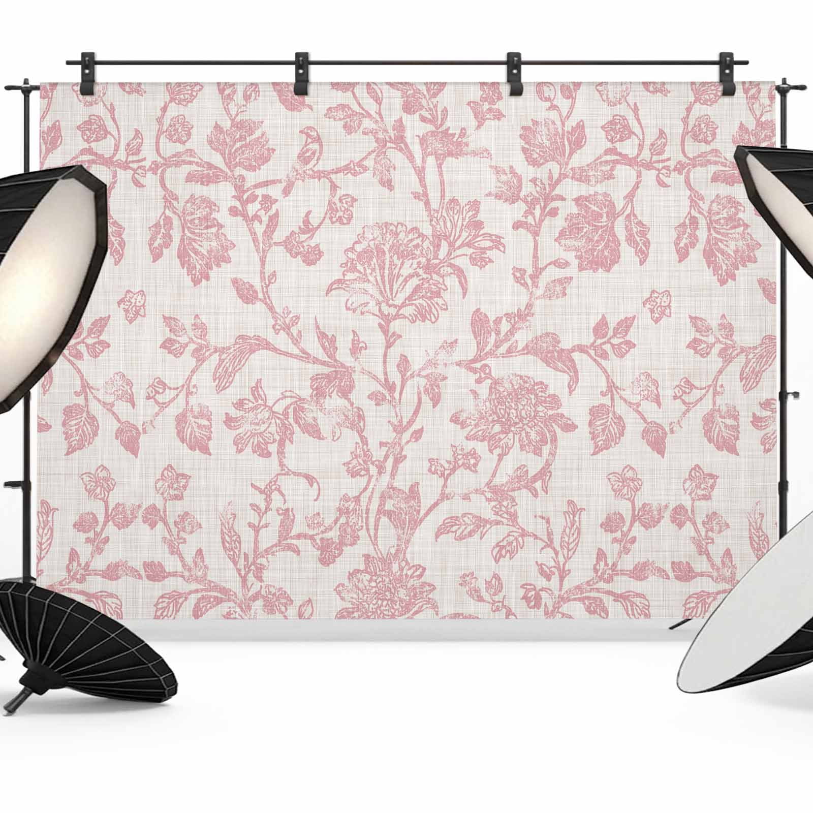 12x8ft Photo Backdrop, Farmhouse Pink Soft Polyester Backdrop Curtains ...