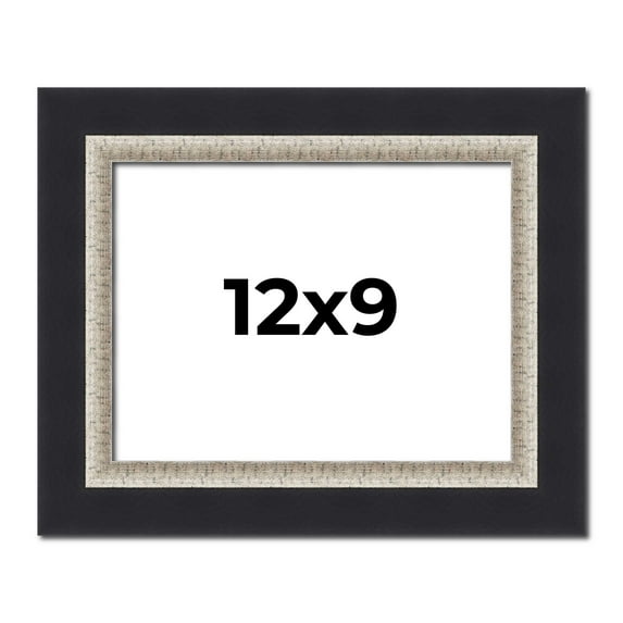 12x9 Frame Black Real Wood Picture Frame Width 2.25 Inches | Interior Frame Depth 0.5 Inches |