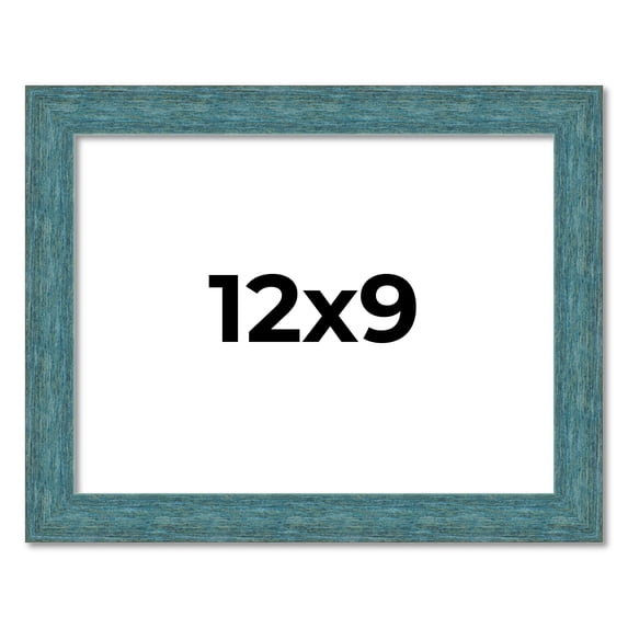 12x9 Frame Blue Rustic Barnwood Solid Wood Picture Frame Width 1.25 Inches | Interior Depth 0.5