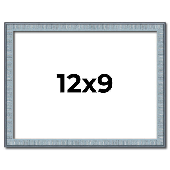 12x9 Frame Blue Scuffed Farm Board Solid Wood Picture Frame Width 0.75 Inches | Interior Depth 0.5