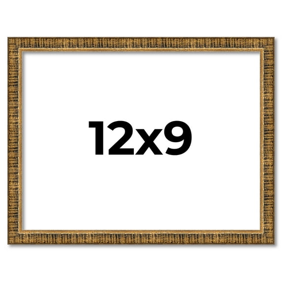 12x9 Frame Gold Kingsley Distressed Solid Wood Picture Frame Width 0.75 Inches | Interior Frame