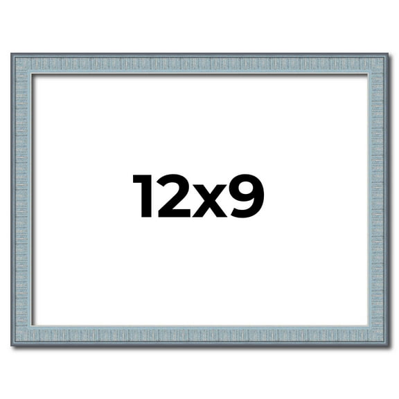 12x9 Frame Rustic Sky Blue Solid Wood Picture Frame | 0.75 Inch Moulding Width |Includes UV Acrylic