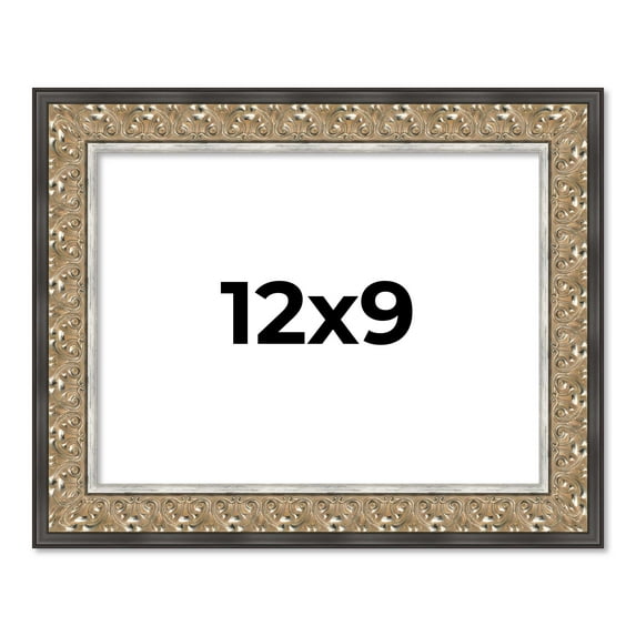 12x9 Frame Silver Real Wood Picture Frame Width 1.75 Inches | Interior Frame Depth 0.5 Inches |