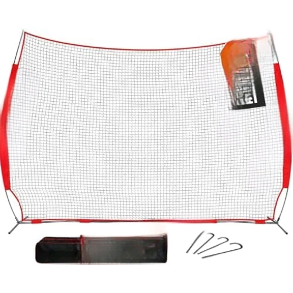 12x9ft Barricade Backstop Net,Sports Barrier with Carry Bag, Protection Screen, Perfect for Baseball,Softball,Soccer, Basketball,Lacrosse and More,Backstop Net for Backyard,Garden
