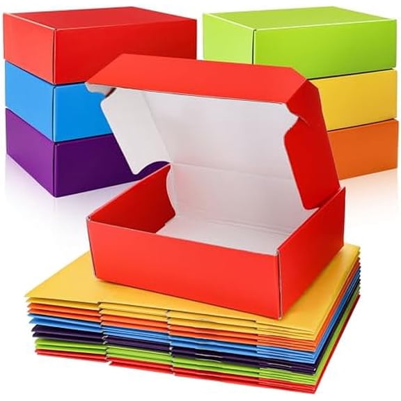 12x9x4 Inches Shipping Boxes Set of 18, Large Assorted Colors Corrugated Cardboard Box, Tab Locking Literature Mailer Box for Small Business, Packing, Wrapping Present$$Office