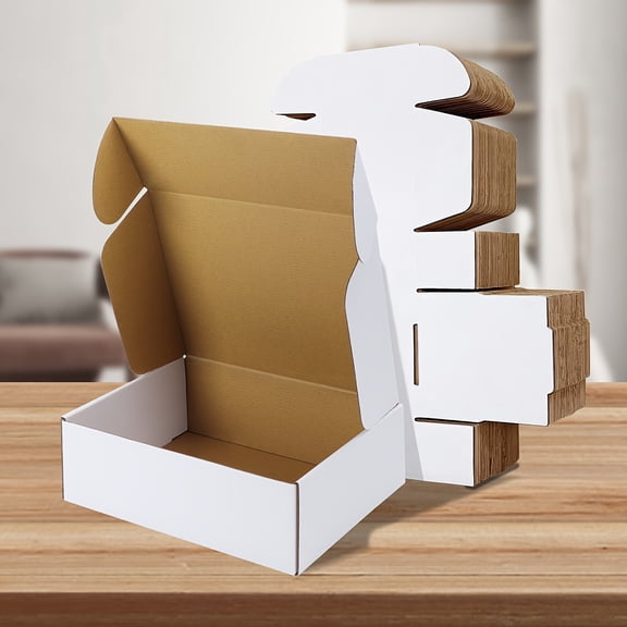 12x9x4-inch Shipping Boxes Set of 20, White Corrugated Cardboard Boxes for Small Business
