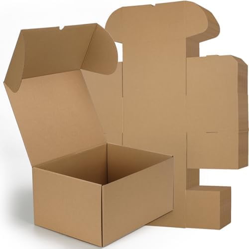 12x9x6 Shipping Boxes Set of 15, Brown Corrugated Cardboard Mailer Box for Packing, Mailing, Business