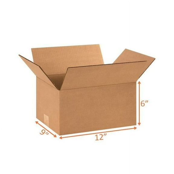 12x9x6 Size Shipping and Packing Box - Cardboard Quantity per Order: 100 Box Bundle - (100 Boxes per Order of 1)