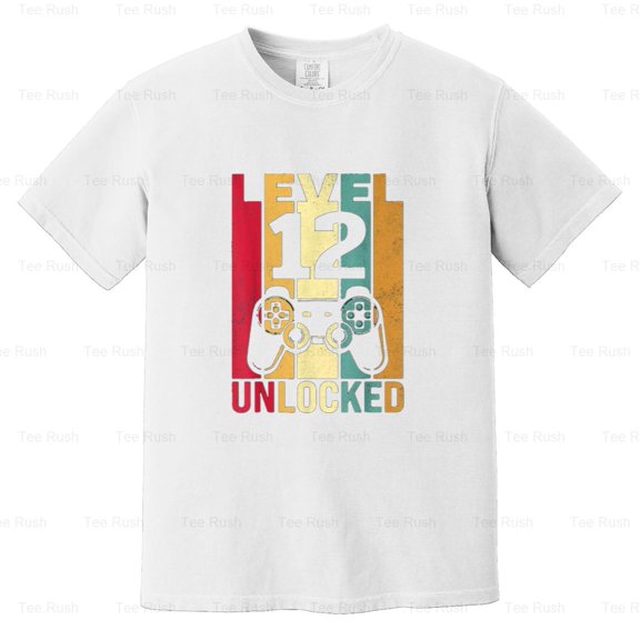 12yr 12 Birthday Boy Son Funny Gamer 12th Years Old,n, Gaming Gift, Comfort Color T-Shirt Unisex, up to 4XL
