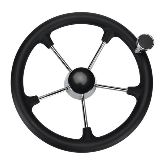 13-1/2" Diameter Stainless Steel Steering Wheel 5 Spoke Design For Recreational Boats And Professional Ships