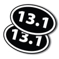 thumbnail image 1 of 13.1 Half Marathon Inverted Black Oval Runner Adhesive Decal Sticker, 2 Pack, 1 of 7
