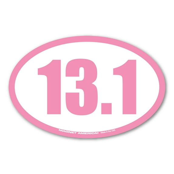 13.1 Half Marathon Pink Oval Magnet