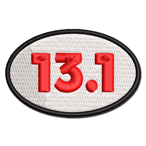 13.1 Half Marathon Runner Applique Multi-Color Embroidered Hook & Loop Patch - 2.5 Inch Small