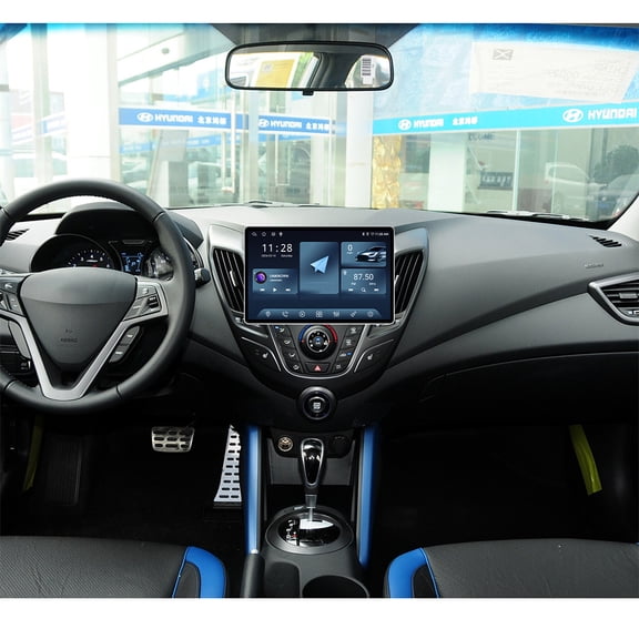 13.1 Inch Car Stereo Radio for Hyundai Veloster 2011-2015 Android 15 GPS Navigation Head Unit with Carplay Android Auto DSP FM RDS 4G LTE Dual Band WiFi Car Player Octa Core 4+64G SWC