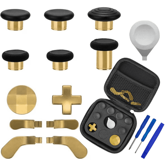 QXWPBV 17-in-1 Metal Replacement Kit for Xbox Elite Series 2 / Series 2 Core Controllers This upgrade set includes stainless-steel thumbsticks, paddles, and D-pads designed to refresh your controller