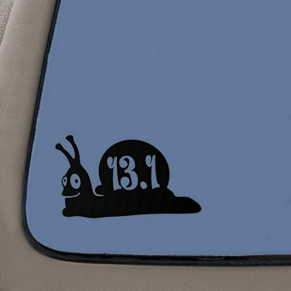 13.1 Running Snail Decal | 6.5-Inches Wide | Black Vinyl Decal | Car Truck Van SUV Laptop Macbook Wall Decals