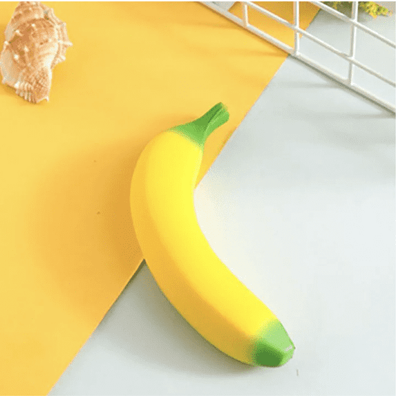 13.10" Jumbo Squishy Banana - Giant Fruit Soft Novelty Pressure Balls for Adults - Tactile Stress Relief Squeeze Pressure Balls - Funny Easter Gag Gift & Coworker Birthday Present