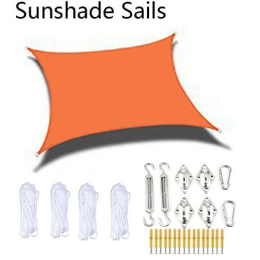 13.12×13.12ft Rectangle Sun Shade Sail Canopy Awning Shelter UV Block Outdoor Patio Garden with Hardware Kit