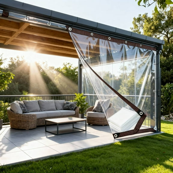 13.12*9.84in Waterproof Transparent Tarpaulin,Sunproof,Tear-Resistant,Durable,Thickened,Outdoor Protection,PE Material,All-Weather Use|YISHFHP(Without rope)