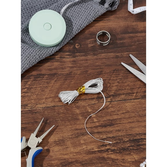 13.12 Feet/4M 3x1.3mm Braid Bare Copper Wire Flat Metallic Wire Twist Ties Bendable Flexible Craft for Armature Artistic Floral Garden Wrapping DIY Crafting Beading Jewelry Making Silver