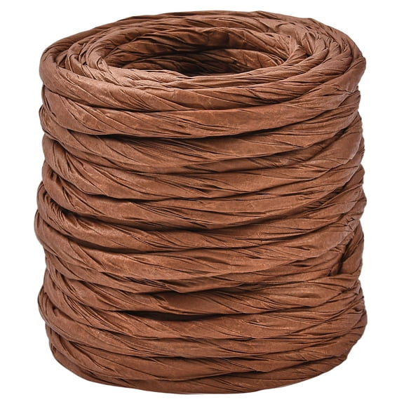 13.12 Yards Raffia Wrapping Ribbon Raffia Paper Craft Rope Coconut Brown 4mm Rustic Twist Twine Stripes Paper Cord String Accessories DIY