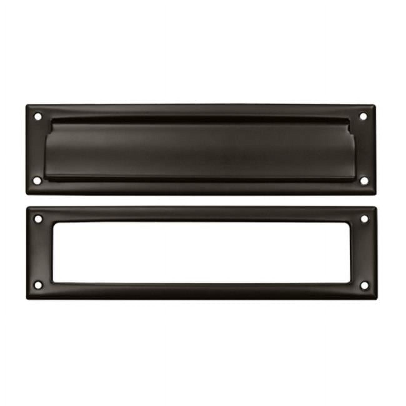 13.12 in. Oil Rubbed Bronze Solid Brass Mail Slot with Interior Frame