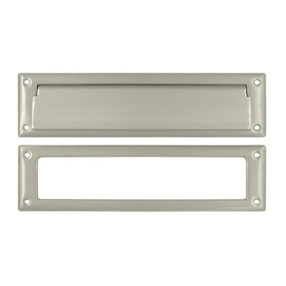 13.12 in. Mail Slot with Interior Frame, Satin Nickel - Solid
