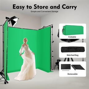 13.12ft x 7.87ft Green Screen Backdrop with Stand, Portable Large Collapsible Backdrop Stand, Photo Studio System for Photo Studio Video Shooting, Live Streaming, Gaming