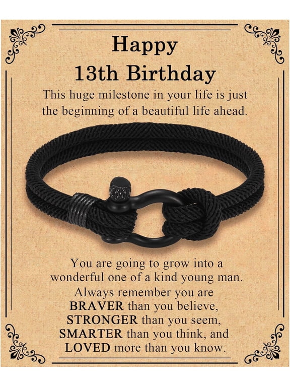 13 14 15 16 17 18 21 years old Boys Birthday Gifts , Birthday Bracelets Boys Gifts Men's Gifts Sons Grandchildren Nephews Brother Boyfriends Friends