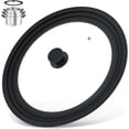 thumbnail image 1 of 13-14-15 in Universal Lid for Oversized Pots, Pans and Skillets, Extra Large Pot Lid Tempered Glass Lid with Heat-Resistant Silicone Edge, Cookware Lids, Replacement Frying Pan Cover, Black, 1 of 7