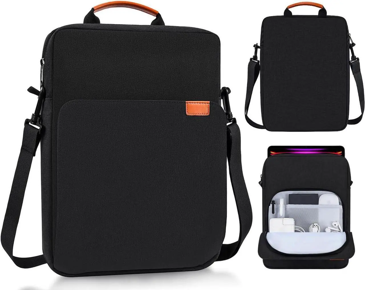 13 - 14 Inch Laptop Shoulder Bag Carrying Case for Macbook Air 13" M4 M3 M2 A3420 A3113/ MacBook Pro 14 M4 M3 M2 M1/ 13" iPad Pro M4/ iPad Air M3 M2 2025, Vertical Laptop Sleeve Handbag