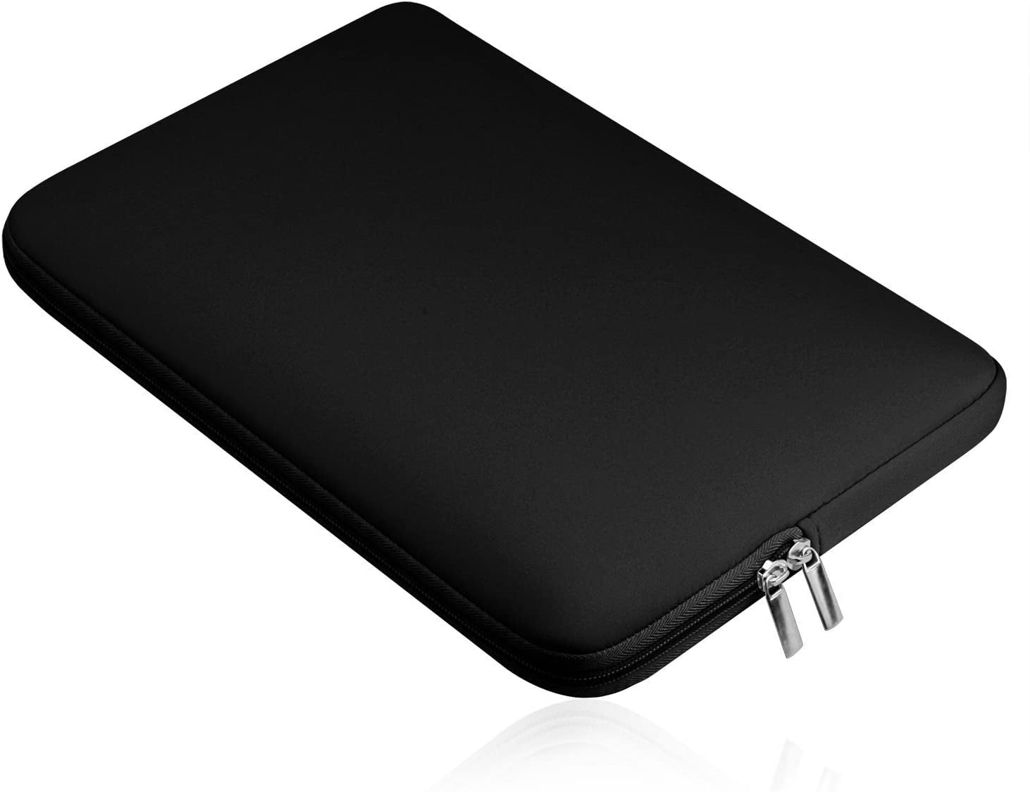 13-14 Inch Portable Laptop Sleeve Bag, Slim Computer Case with Zipper, Lightweight Carrying Cover for Commuting Office School Travel, Black