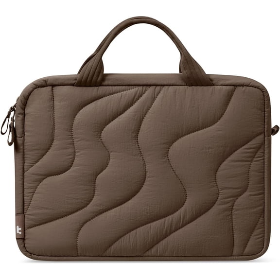 13-14 Inch Protective Puffy Laptop Carrying Bag for Women, Lightweight Briefcase Fits 14-inch MacBook Pro M5 2025 & Other 13"/14" Computers, Work Case Handbag with Organized Storage