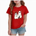 thumbnail image 1 of 13-14 Years Girl Halloween Printed Short Sleeved Top Girl Halloween Shirt Bow/Pumpkin T-Shirt Top, 1 of 7