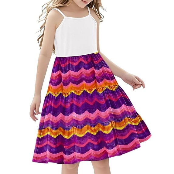 13-14 Years Girl's Short Sleeve Floral Print Loose Casual Long Maxi Dress with Pockets 4-12 Years