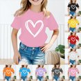 thumbnail image 1 of 13-14 Years Girls' T Shirt Short Sleeve Crew Neck Casual Shirts Tops Basic Short Sleeve Casual Daily Wear Sweet Beach Tops, 1 of 4